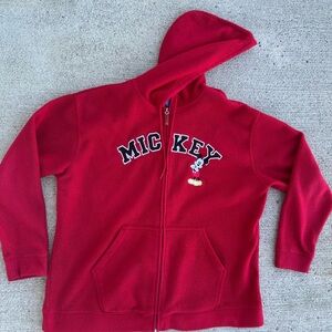 Vintage Disney Women’s Fleece  Hooded Full Zip Sweater Sz 2X Mickey Mouse Logo